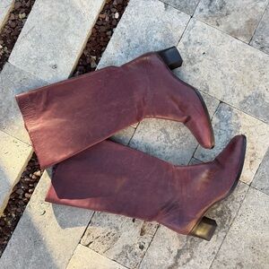 Women's red Leather Boots